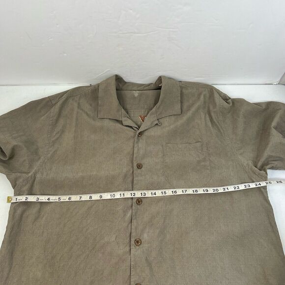 Tommy Bahama Size XL Shirt Silk Camp Embroiderd Island Bar Fly Fishing Brown - Picture 15 of 16